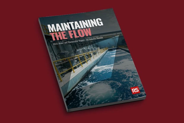 Front cover of the water & wasterwater report. Image on front cover is of a water plant