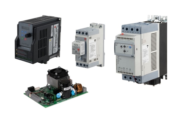 A broad range of soft starts and motor reversing solutions for single and three phase squirrel cage AC induction motors as well as variable frequency drives (VFDs).