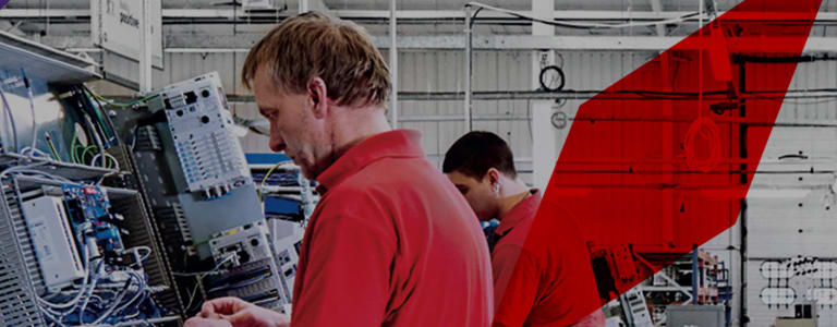 Workers assembling casing