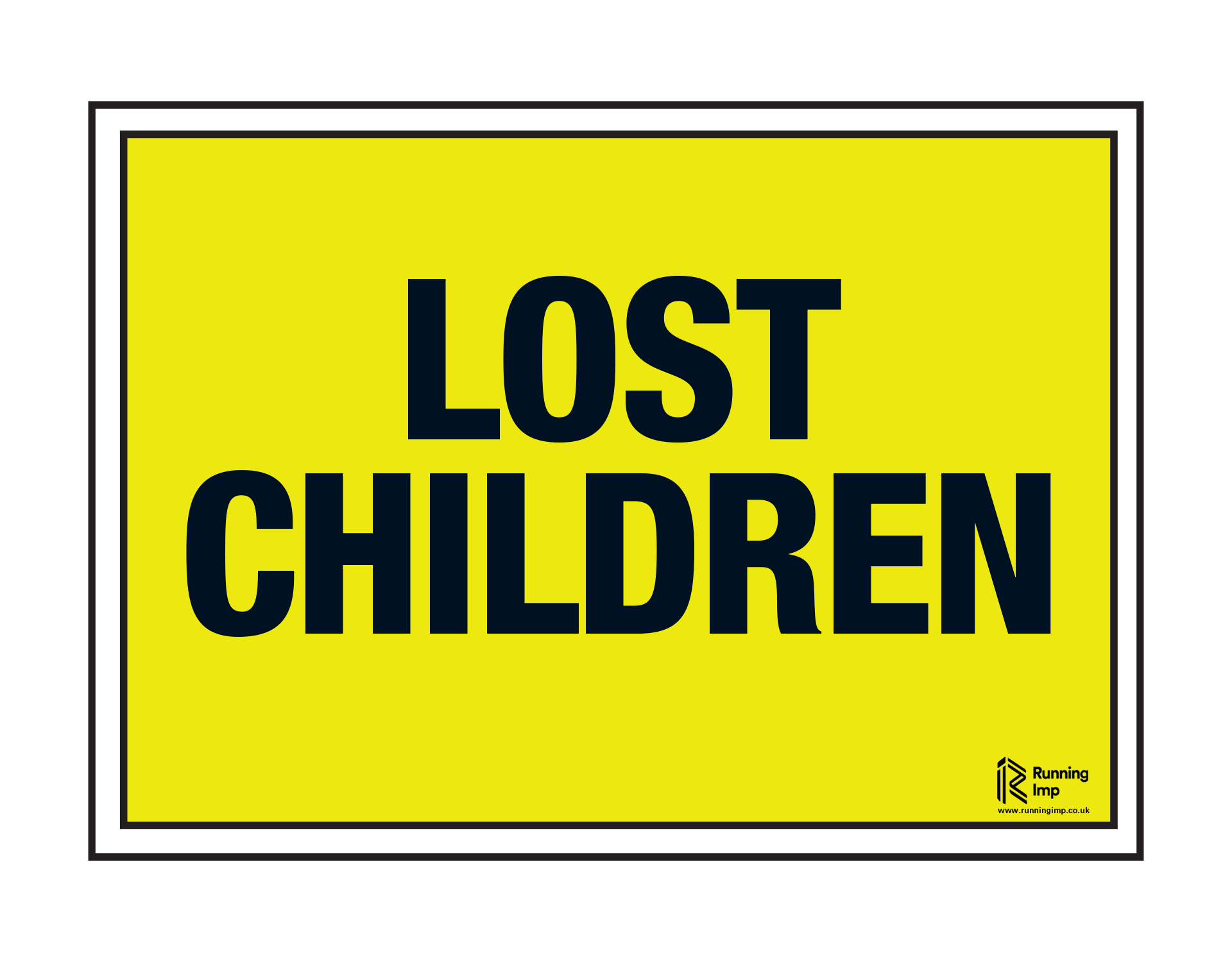 ‘Lost Children’ Event Sign Running Imp Running Imp