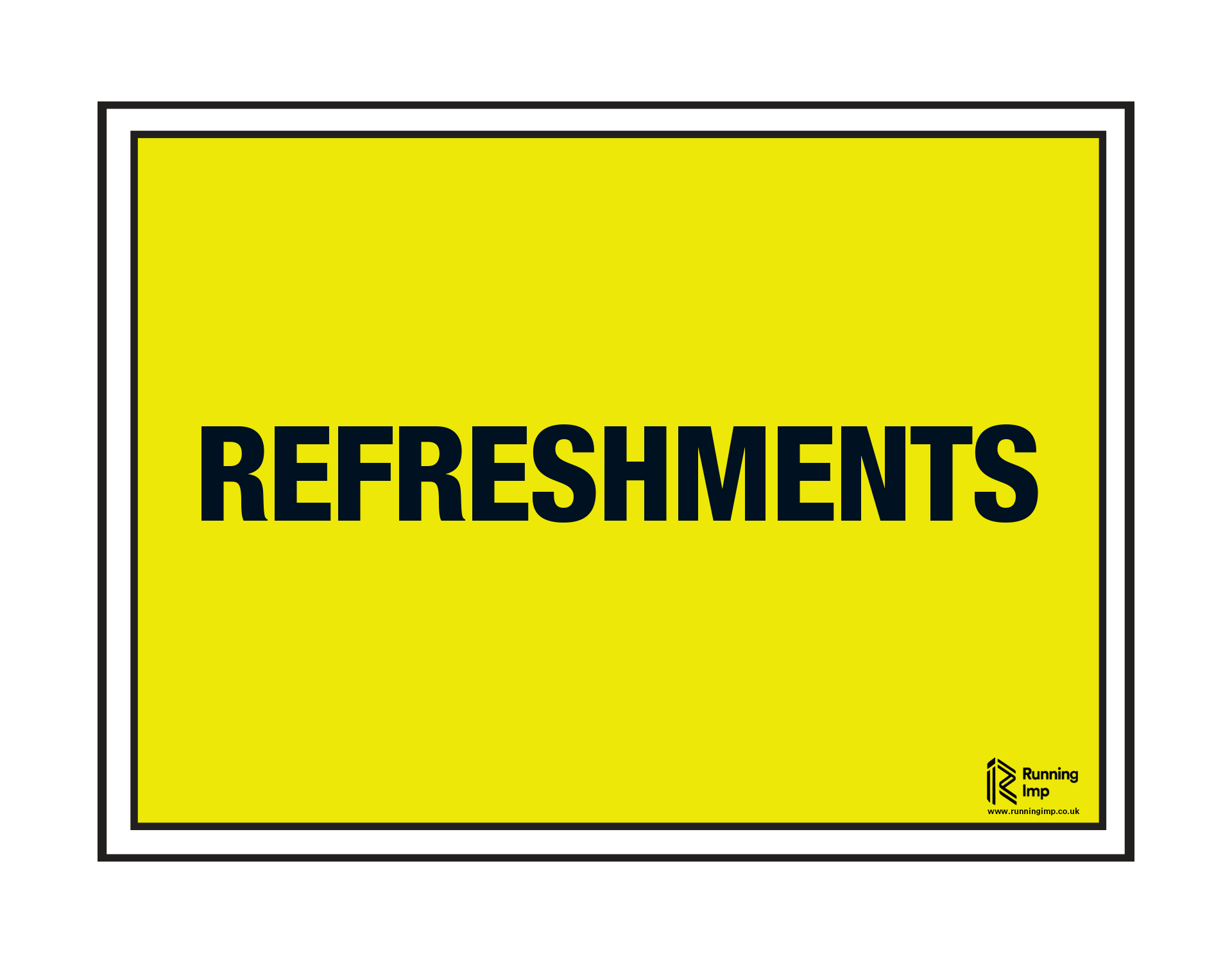 ‘Refreshments’ Event Sign Running Imp Running Imp