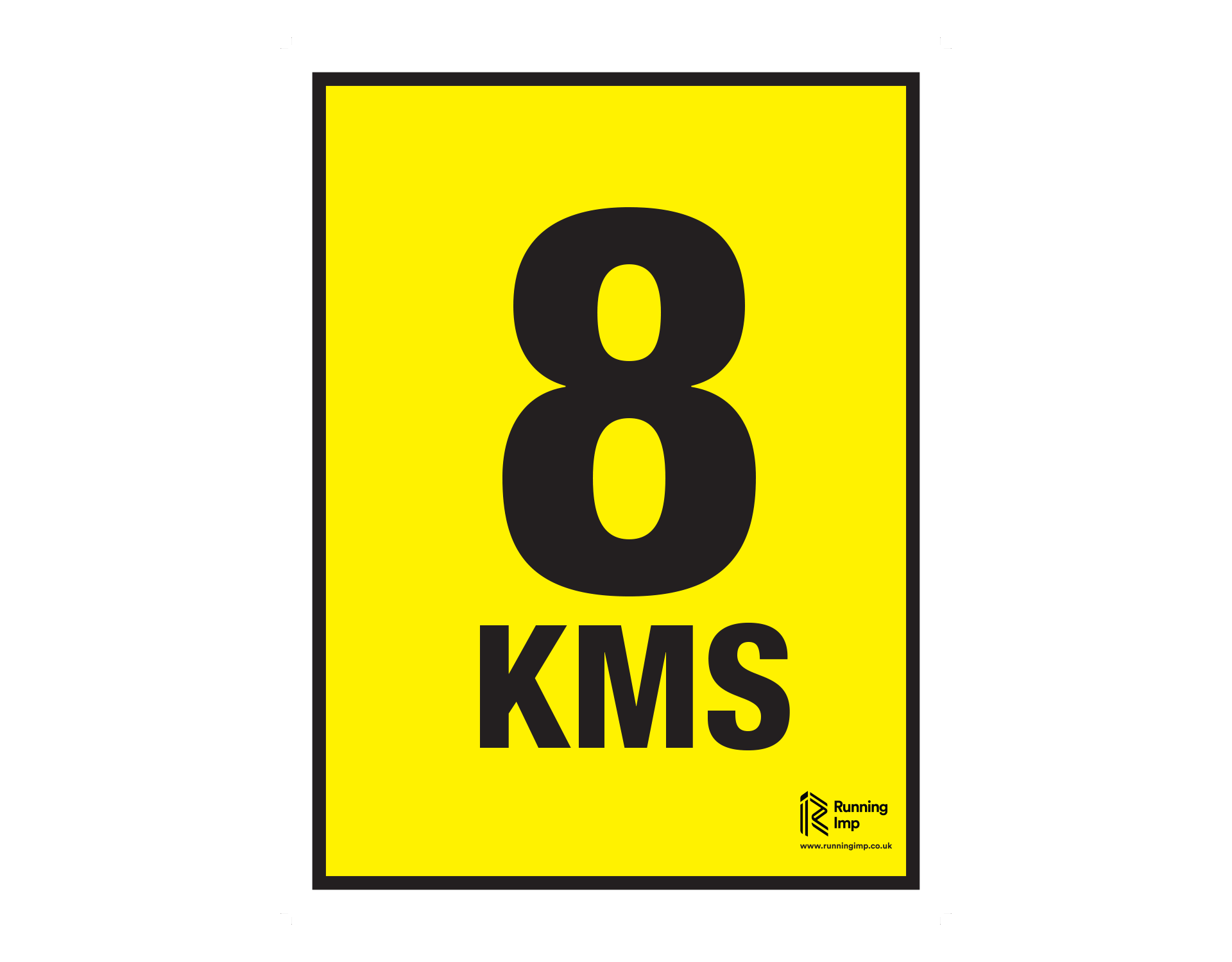 8 Large Kilometre Marker Event Signs | Running Imp - Running Imp