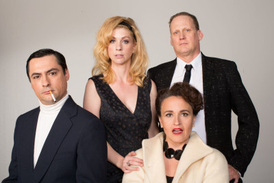The cast of Bath Night: Andrew Harris, Brooke Totman, Lori Ferraro, and Scott Engdahl