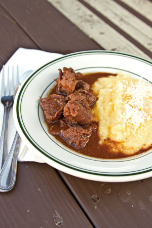 Peposo (braised beef with polenta)