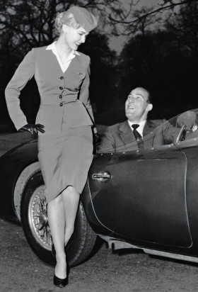 Pan Am stewardess Betty Lou Ruble Snyder and Sterling Moss.