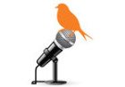 Bird on a microphone