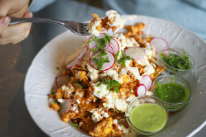 Chilaquiles, a weekly addition to Xico's Sunday brunch menu