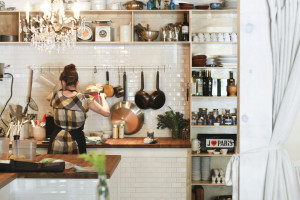Courtney Sproule in her kitchen at Din Din in Northeast Portland.