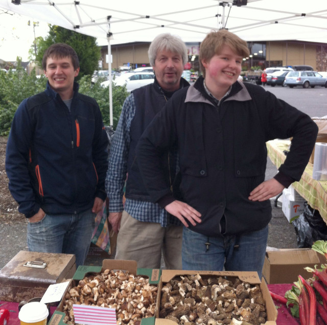 Lars Norgren and sons with Morel Mushrooms