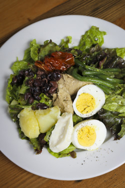 The Salad Nicoise at Tasty n Alder, made with confit potatoes and house-canned tuna.