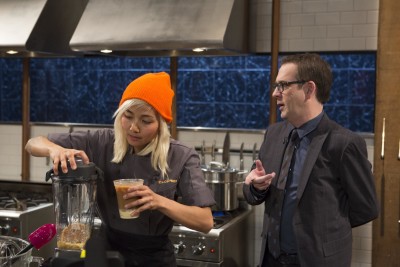 Narumol "Nong" Poonsukwattana and Chopped host Ted Allen