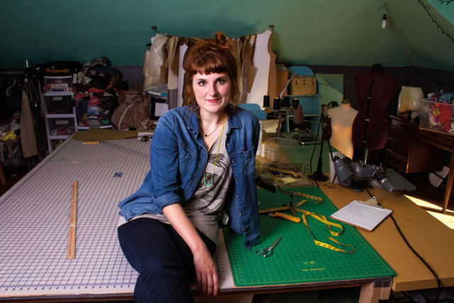 Ridgway in the sewing studio above her Southeast Portland shop