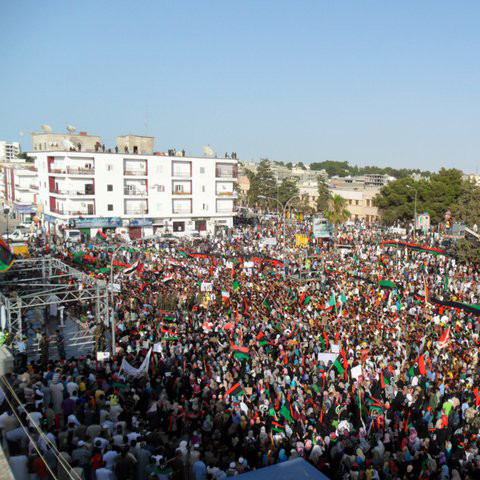 Demonstration in al bayda libya 2011 07 22 yzx9gw