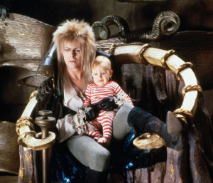 David Bowie and Toby Froud in Labyrinth