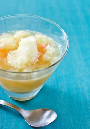 Rhode Island-style Lemon Granita in a Frozen Whiskey Lemonade