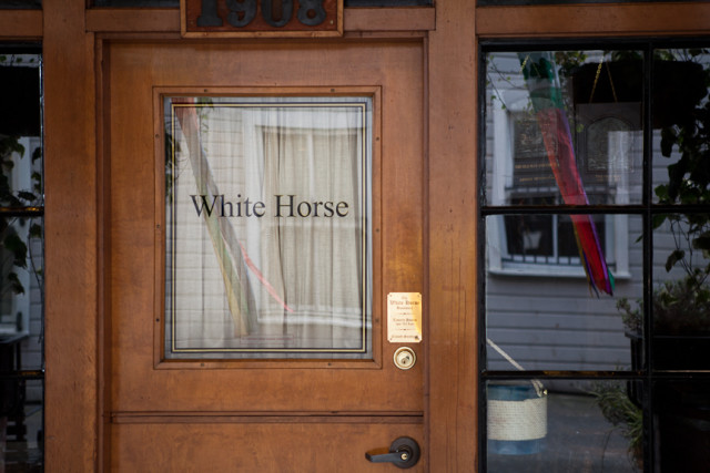 white horse sign