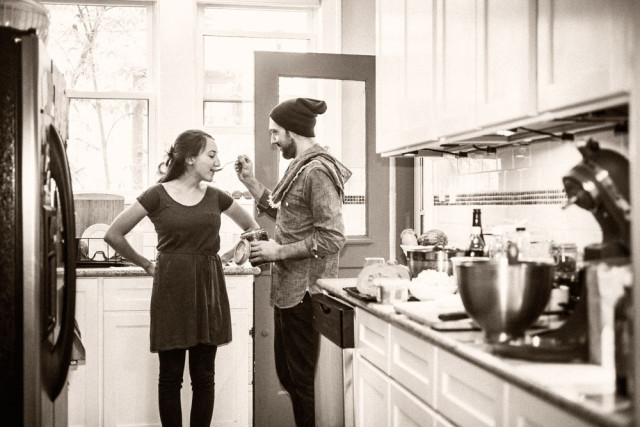 "I love the freedom of pastry. It's unnecessary, so you can be playful."—Nora Antene (left); "I'm a fan of breaking molds. Putting dessert in the middle of dinner. Plating something on a whole bone."—Andrew Mace