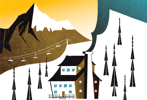 Mountain Lodge Illustration