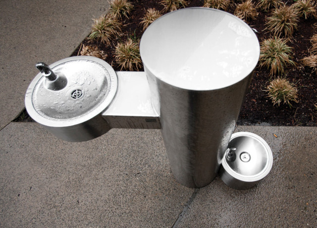 water fountain on Amazon campus
