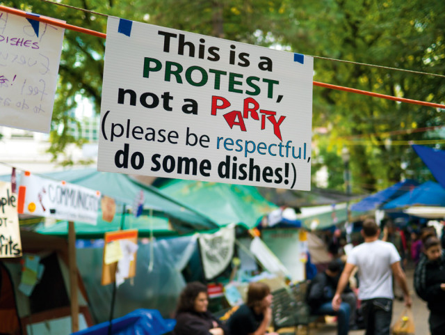 protest not party sign