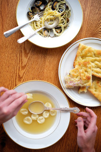 pasta onion focaccia cappelletti