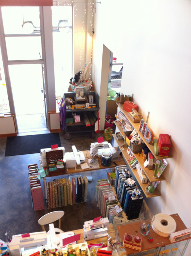 Modern Domestic - view from sewing studio mezzanine