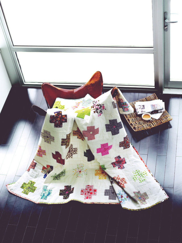 Susan Beal’s modern crosses quilt