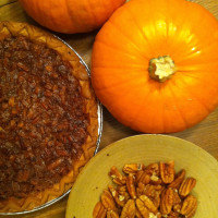 Pumpkin and pecan pie