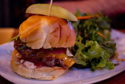 burger at alberta street pub in portland oregon