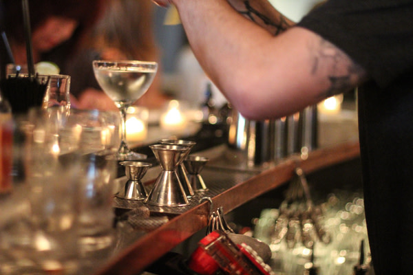 Curved bar at Sentinel's Jackknife bar.