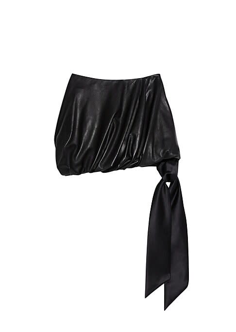 Helmut Lang - Leather Side-Tie Bubble Miniskirt