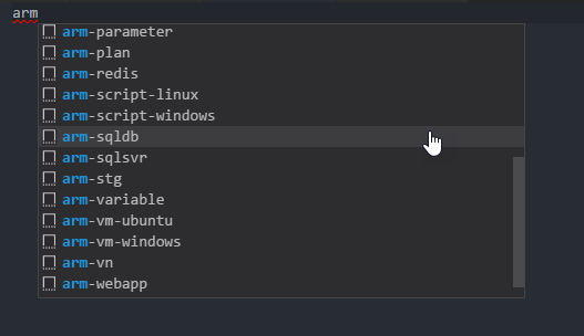 ARM Snippets for VS Code