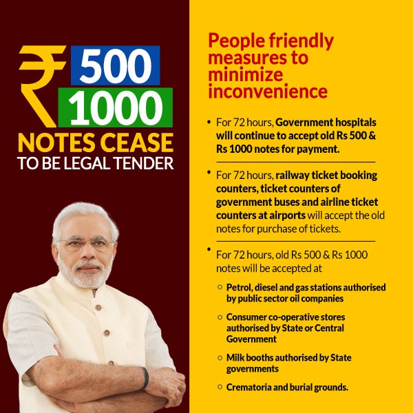 500 1000 rupee note ban india