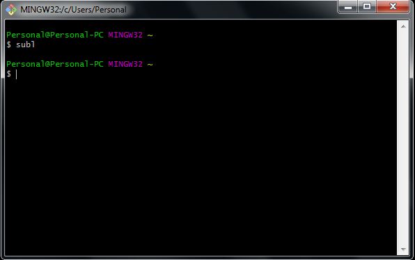 subl git-bash