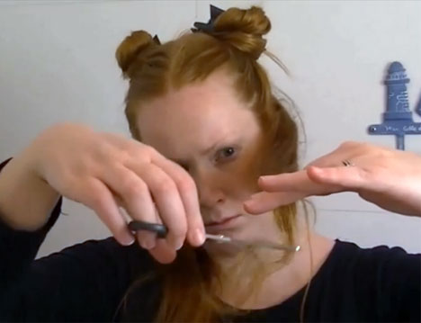 Makeupartist Tove Eggen filmet sitt første forsøk på å klippe håret selv, og ble sjokkert over hvor enkelt det var å få til og hvor fint resultatet ble. (Foto: Tove Eggen, Kamille.no/Klikk.no)
