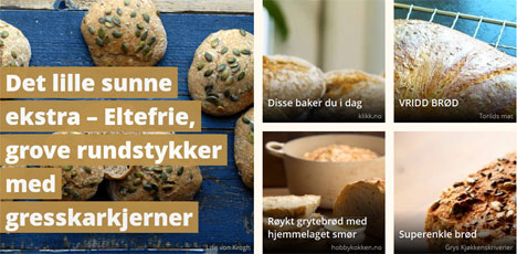 Vi samler oppskrifter fra en rekke matnettsteder og blogger. Klikk på bildet for flere brødoppskrifter.