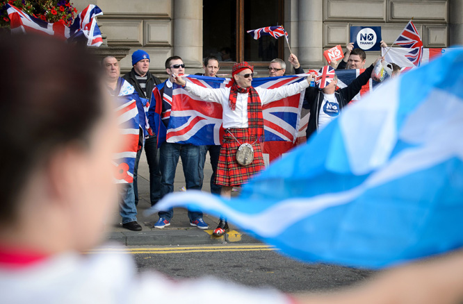 Skottland kan bli løsrevet fra Storbritannia etter 307 år. (Foto: Scanpix)