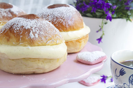 Fastelavnsboller med hjemmelaget vaniljekrem (Foto: Elinlarsen.net)