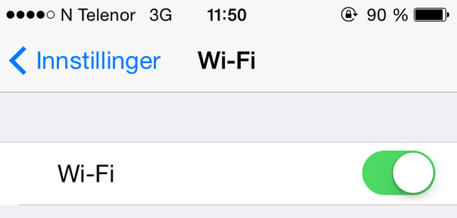 WiFi bruker mindre batteri enn 3G og 4G. (Foto: Skjemdump)