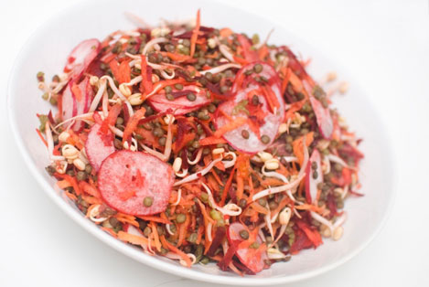 http://vegetarbloggen.com/2012/04/17/lunsjsalat-med-linser-og-reddiker/