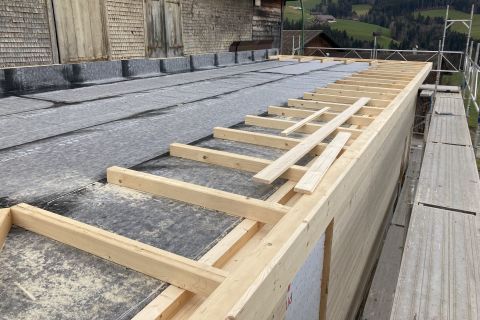 Flachdach Rippen