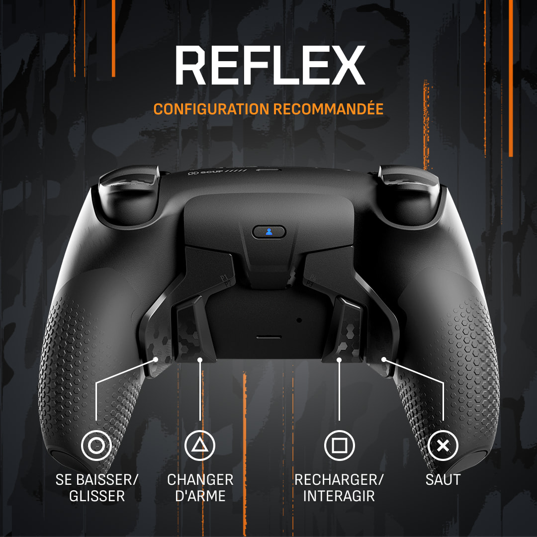 SCUF Reflex Gris Acier FPS avec sticks analogiques TMR | Manette PS5