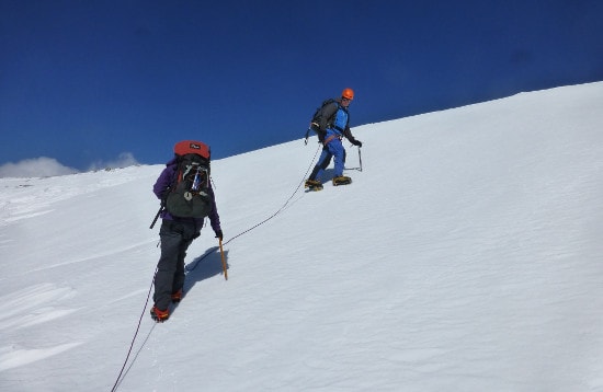 Traversing Snow Slope, Expedition Training