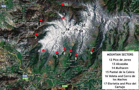 Sierra Nevada Crossing, Access Map
