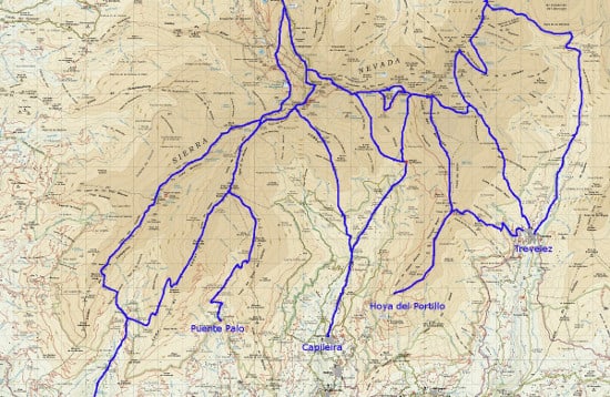 Sierra Nevada Trekking Map