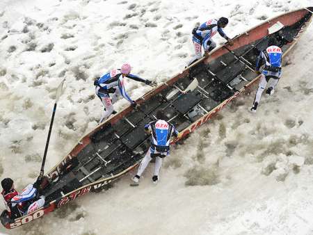 Ice Canoeing on the St. Lawrence River