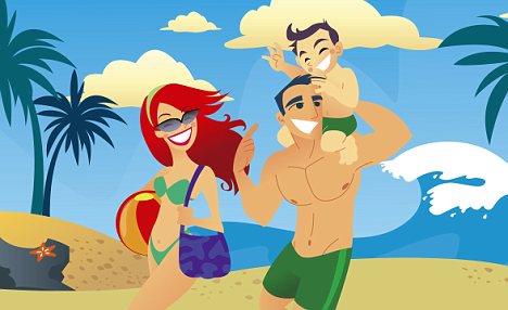 Image result for family at the beach animated