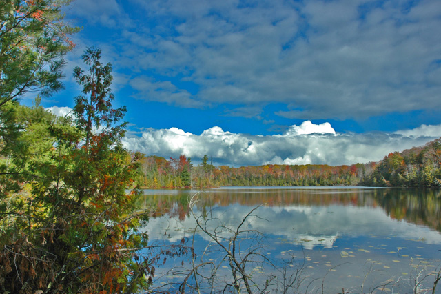 Autumn splendor on Fern Lake at The Timbers Recreation Area.
