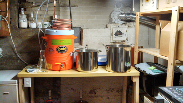 Rob Qualls' home brewing setup in Grand Rapids, Michigan