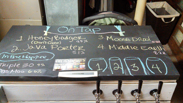 Rob Qualls home brew beer on tap in Grand Rapids